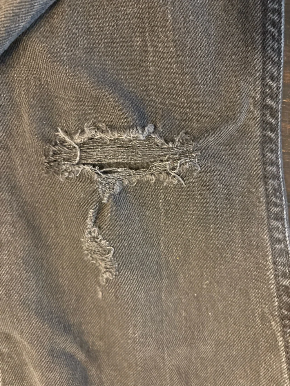 Gap Distressed Black Jeans - Size 14 easy taper slim